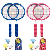 1 pair practical badminton rackets set with bag sports outdoor entertainment trainning kids adult comfortable badminton rackets