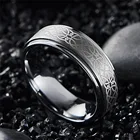 Мужская мода 8 мм из нержавеющей стали с лазерным узором кольца обручальные кольца в байкерском стиле Вечерние стимпанк кольцо ювелирные изделия