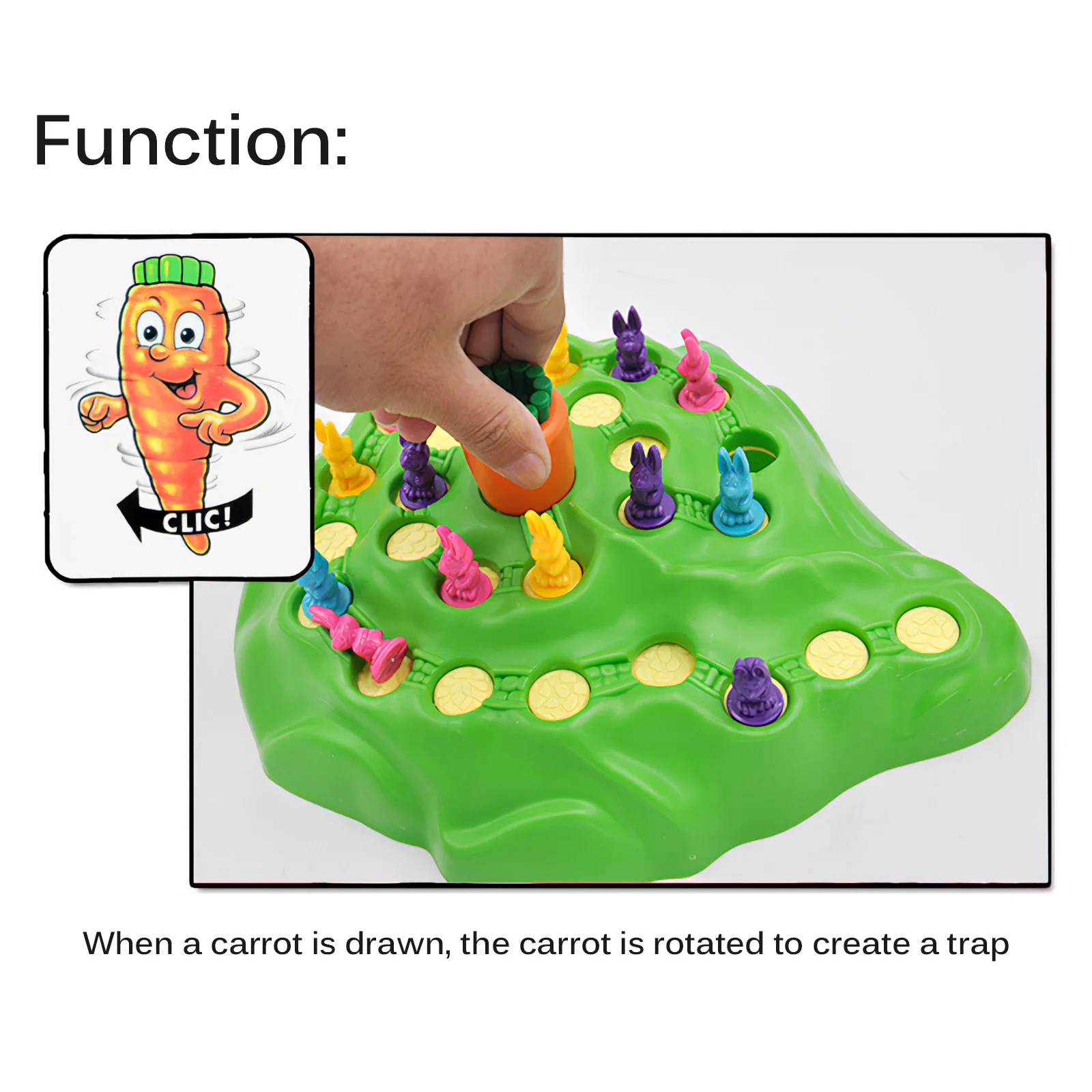 

IKAUOIE Bunny Rabbit Competitive Trap Game Play Chess Toy Children Family Fun Game Early Childhood Educational Toy For Children