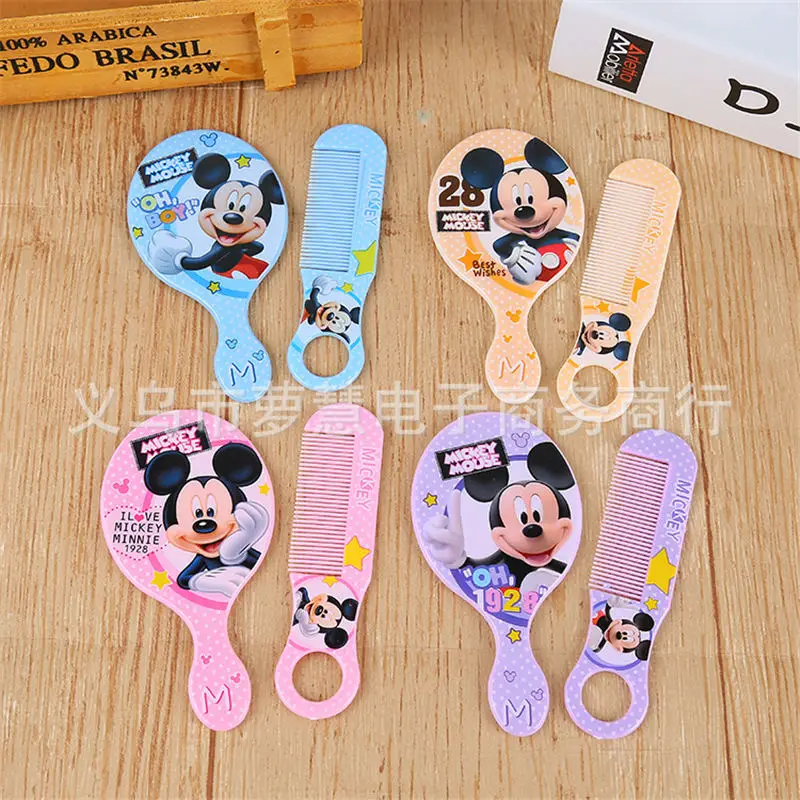 2 шт./компл. disney замороженные мультфильм дети зеркало+ расческа Кукла Эльза аксессуары девушка подарок на день рождения косметическая игрушка портативное детское зеркало - Цвет: Mickey random