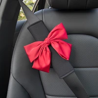 1pc styling bowknot universal car safety seat belt cover breathable ice silk shoulder pad seatbelts protective car accessories