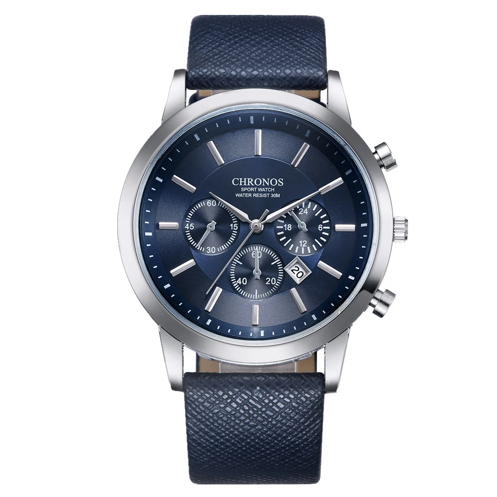 

Men Watches Blu-Ray Leather Band Quartz Analog Business Wrist Watch Montre Homme часы мужские наручные