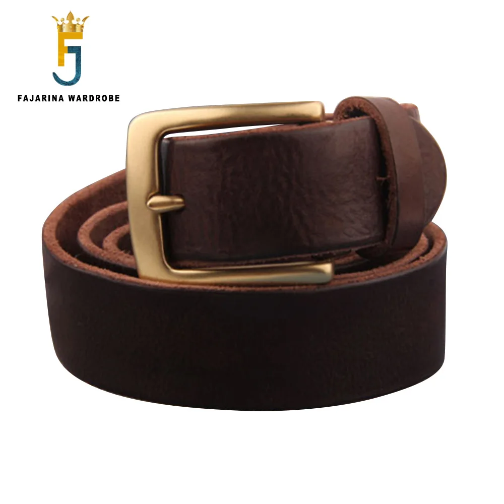 FAJARINA Unisex Design Retro Belts Jeans Apparel Accessories Quality Solid Cowhide Leather 33mm Belt for Men & Women N17FJ910