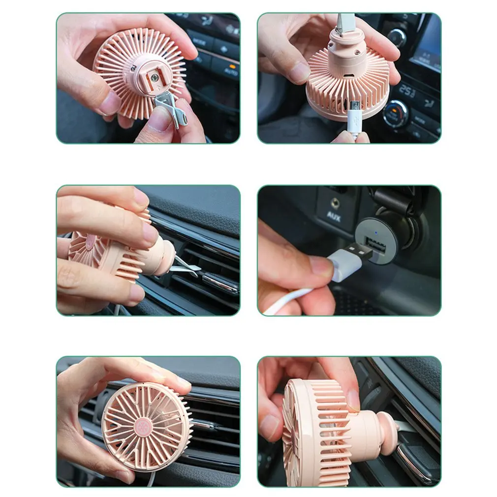 Автомобильный охлаждающий вентилятор тихий автомобильный Кондиционер 360