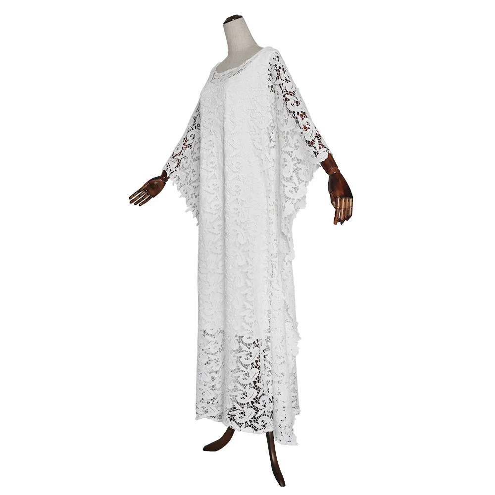

african dresses for women Plus Size Embroidery Batwing Sleeve African BouBou Dress Traditional Party Muslim Women Lace Dress