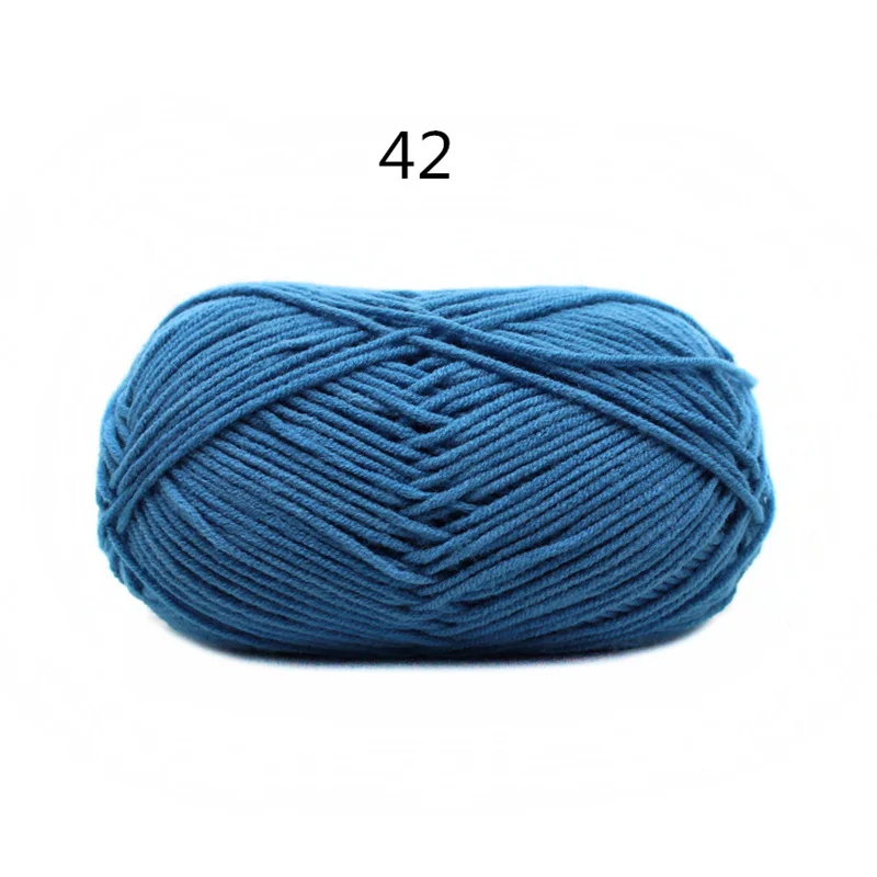 42 36pcs 36 шт./лот, ручная вязка, шерстяная линия, окрашенная, горячая Распродажа, хлопковая Детская Пряжа молочного оттенка, гребенная хлопковая пряжа для вязания крючком, 62 цвета - Цвет: 42 36pcs