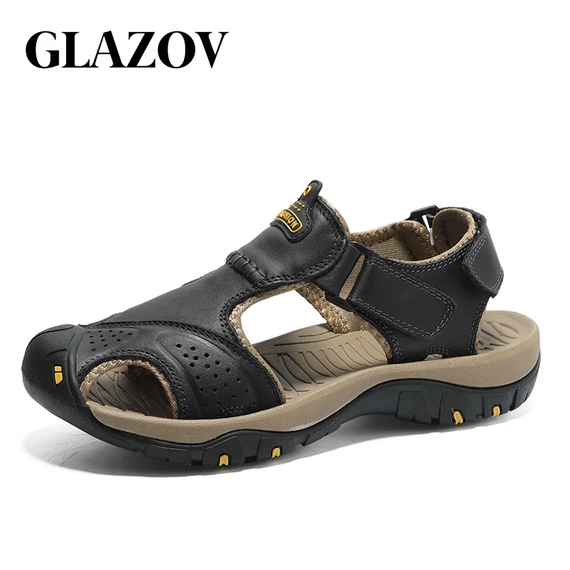 GLAZOV/Новинка высококачественные мужские сандалии из натуральной кожи удобная