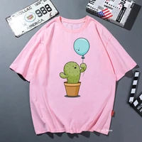 2021 hot sale cactus balloon print t shirt women clothes 2021 funny green solid tshirt femme harajuku kawaii t shirt tops