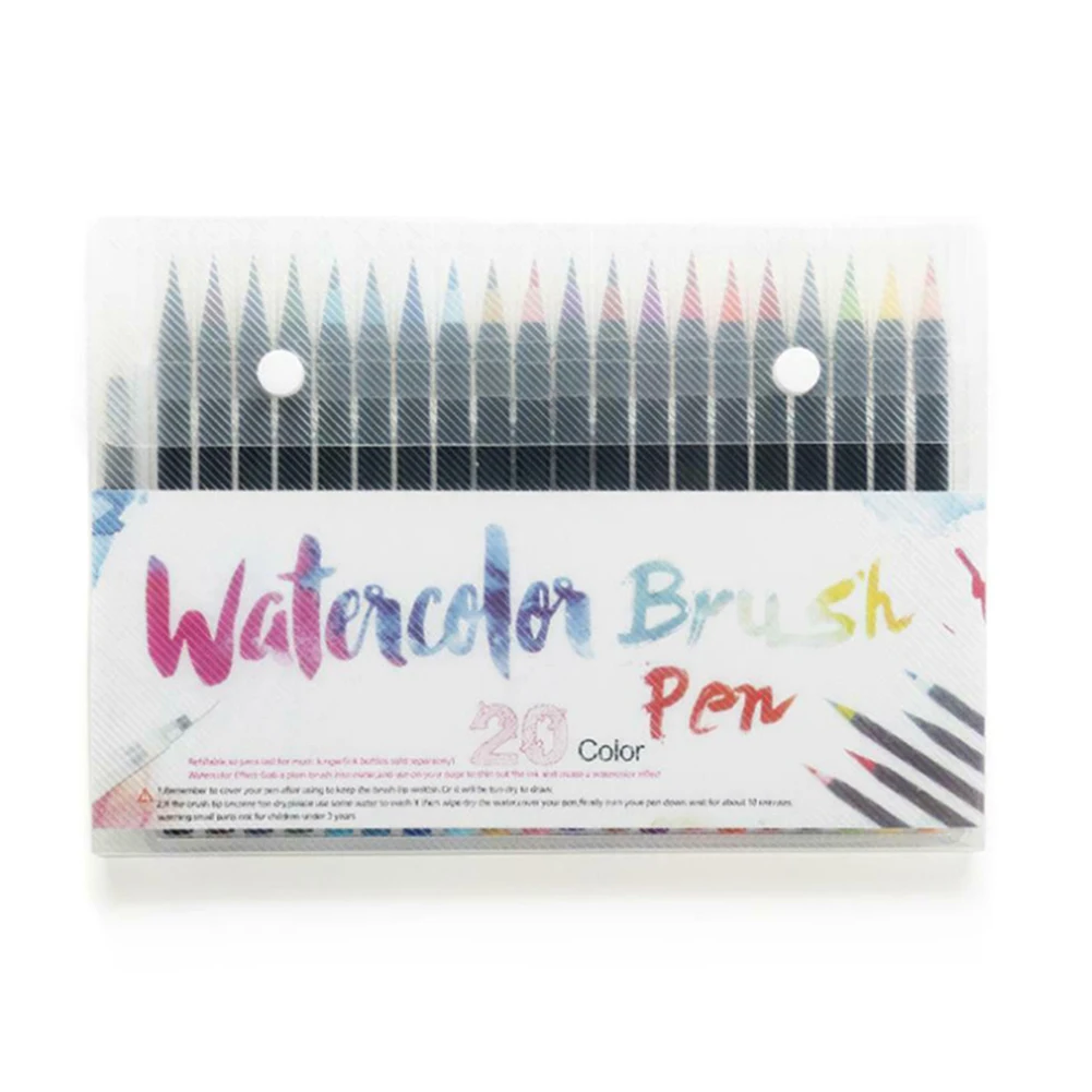 

20/24/48 Color Dual Tip Brush Pens Water Markers Art Paint Watercolor Pen Set for School QJY99