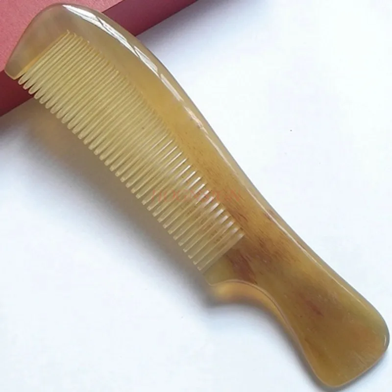 comb long hair Natural Yellow Horn Comb Long Tooth Multi-tooth Combs Thick Hair Short Is Easy To Use Massage Health Hairbrush