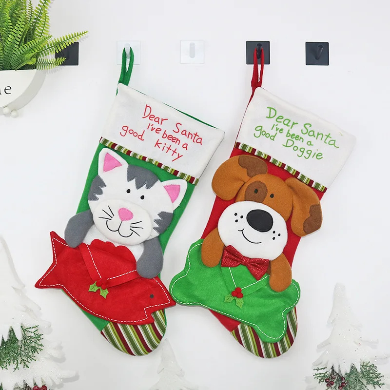 

Рождественские носки, Подарочный пакет, собака, кошка, конверт, носок, Рождественское украшение, подвеска, подарок на рождественскую елку