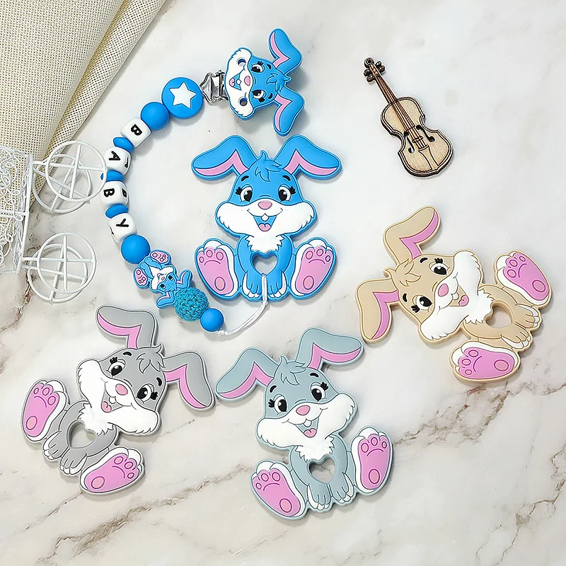 Silicone Teether Rodent Cartoon Animals 1pc Food Grade Pandents DIY Teething Toys For Teeth Tiny Rod Baby Teethers Gift | Мать и ребенок