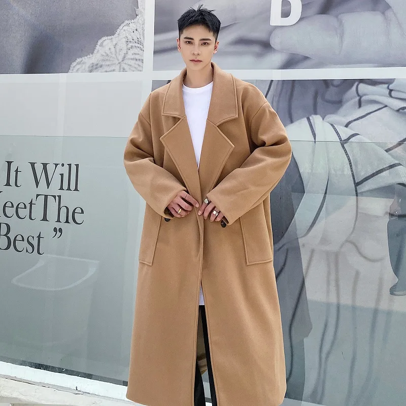 Мужская одежда средней длины двубортная Женская новое корейское свободное