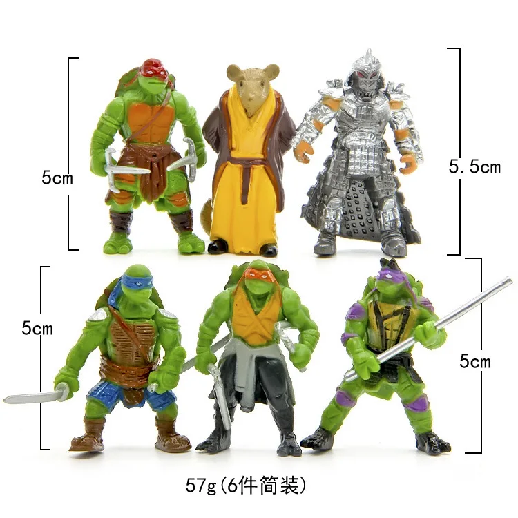 

6pcs/Bagged PVC Lovely Mini Turtles Actions Figure Cartoon Tartaruga Ninja Toys For Children Anime Figure Doll toys Gifts