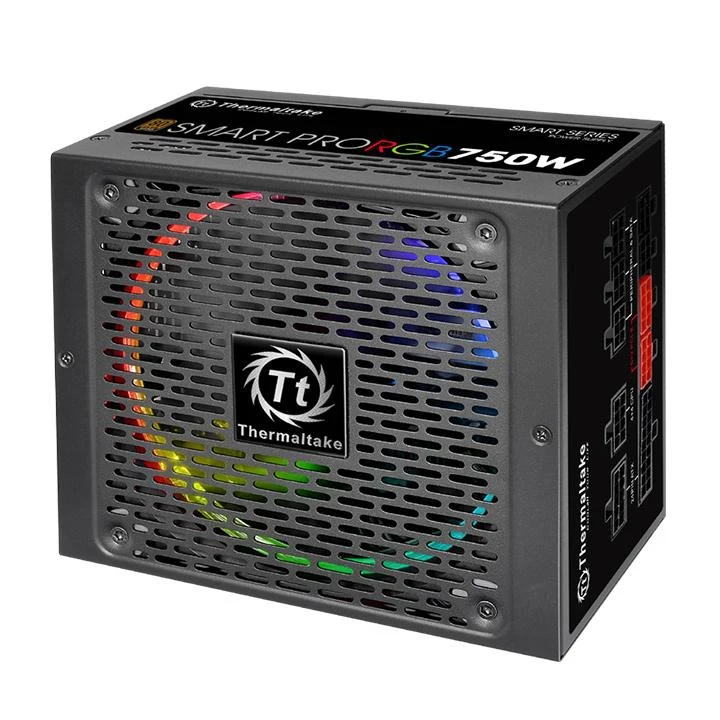 Блок питания Thermaltake ATX 750W SMART PRO RGB 80+ bronze (24+4+4pin) APFC 140mm fan color LED 9xSA | Электроника