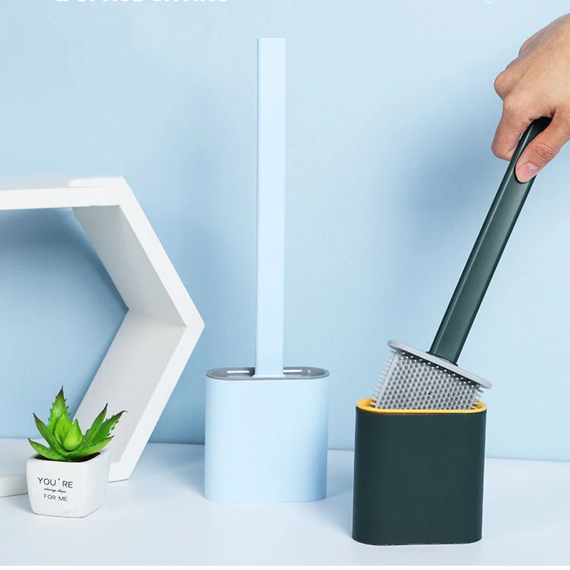 

Toilet Cleaning Wall-Mounted Floor-Standing Brush Set Soft Rubber Long Handle Home Bathroom Tool B2Cshop