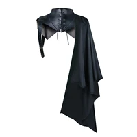 medieval armor black cloak single shoulder retro cape gothic punk lace up renaissance costume crusader halloween vampire cosplay