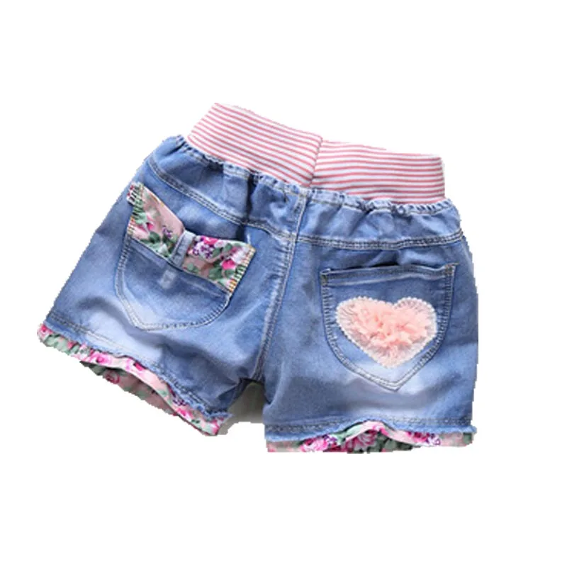 Летние джинсовые шорты с цветами для девочек штаны одежда подростков свободные