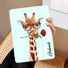 Чехол с изображением жирафа для iPad 10,9 Air 4 10,5 5th 6th с держателем для ручки 10,2 9th 8th 12,9 iPad Pro Mini 6 Smart Wake up Cover
