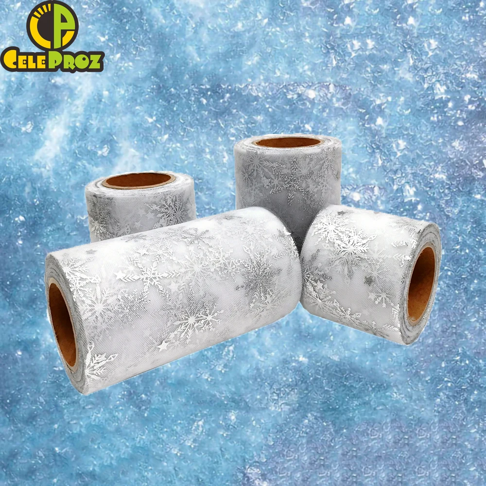 Снежинка тюль рулон Fronzen звезда органза сетчатая ткань лента подарок бант Сделай