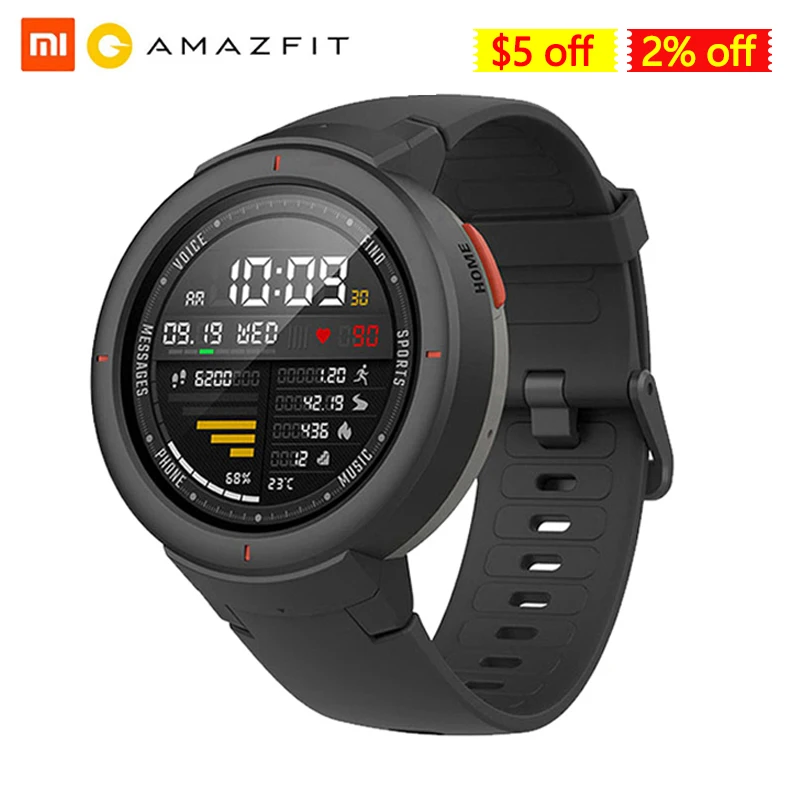 Глобальная версия Amazfit Verge Smartwatch GPS ответ на звонки монитор сердечного ритма во