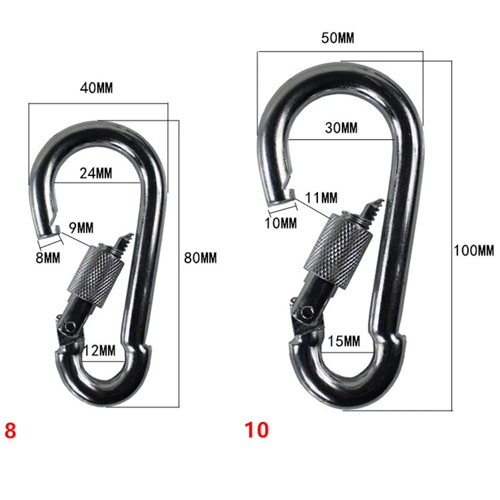 

Multifunctional Spring Snap Carabiner Quick Link Lock Ring Hook Snap Shackle Chain Fastener Hooks Safety Clasp D-ring Keychain