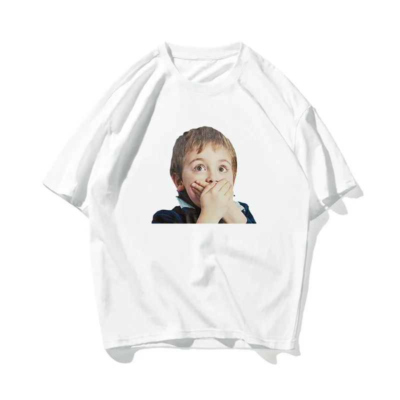 

Scared Boy Hip Hop Oversize T Shirt Men Streetwear Printed Tshirt Short Sleeve Cotton Loose HipHop T-Shirt Couple 2021 Summer