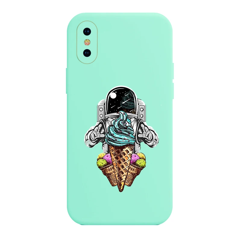 

Astronaut pattern phone case for VIVO X50 X60PRO V15PRO OPPO Z5X Z6 For IQOO5 7PRO luxury Liquid silicone soft Back Cover