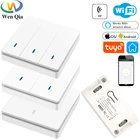 Беспроводной дистанционного Управление переключатель RF 433 МГц Wi-Fi Tuya Smart Home Управление настенный выключатель AC 220V 10A таймер Управление для Люстра светильник
