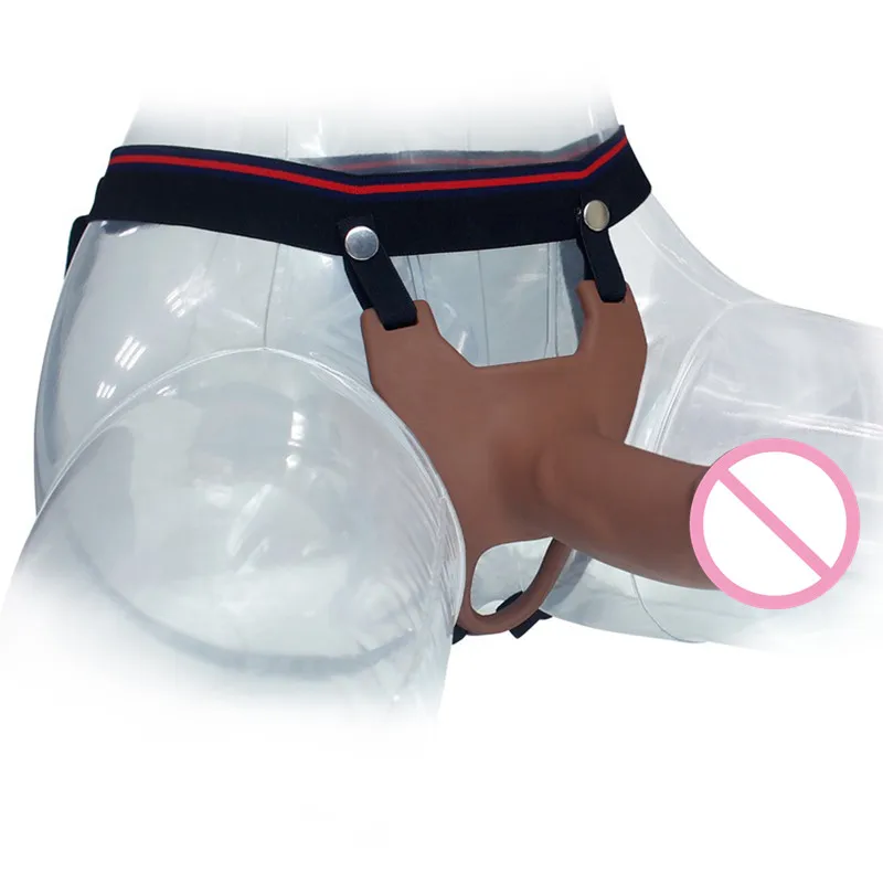 Реалистичный пенис член на фаллоимитатор силиконовый полый страпон жгут