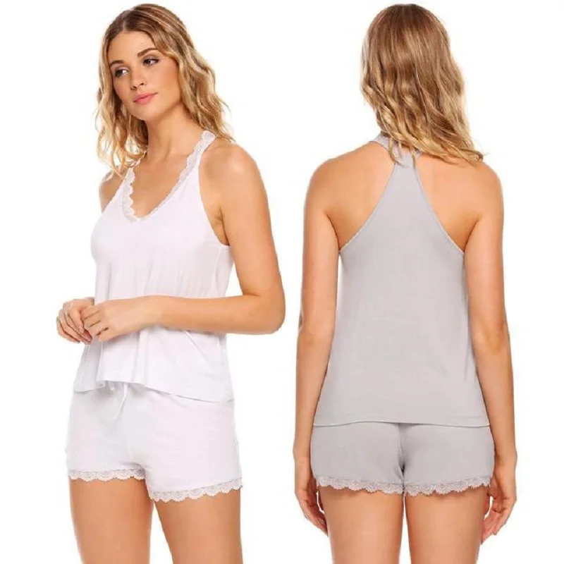 Женская пижама Сексуальный Атласный пижамный комплект черная шелковая ночная