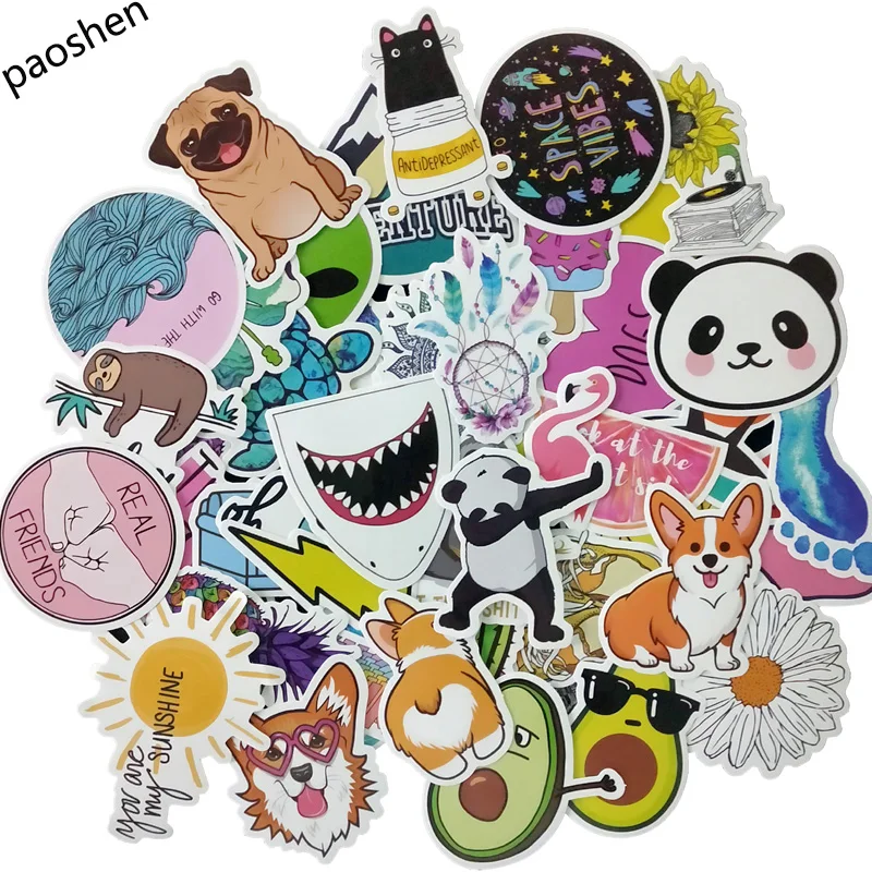 50 шт. милый мультфильм Розовый VSCO стикер свежий водонепроницаемый автомобильный