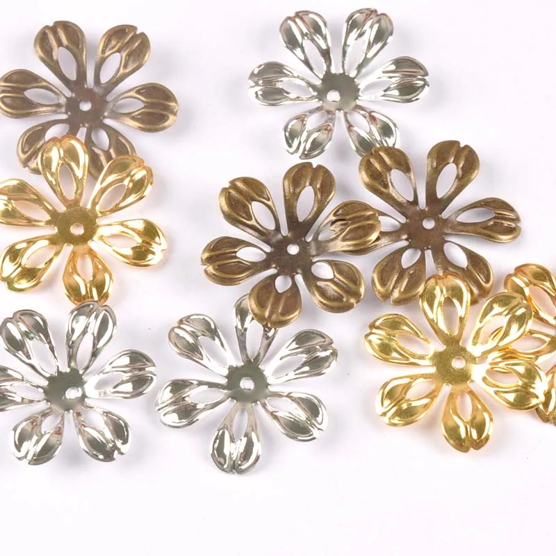 Винтажные розетки с цветами 24 мм обертывают филигранные металлические поделки