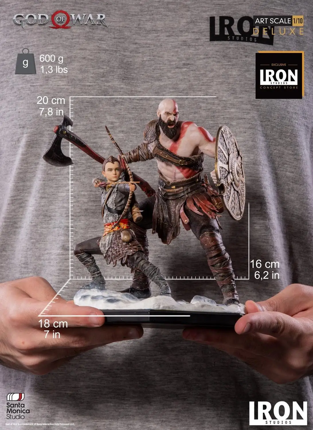 Iron Studio God of War 4 Кратос и атреус Роскошная художественная статуя 1/10
