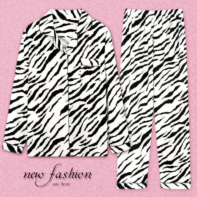 Пижамный комплект женский с длинным рукавом и отложным воротником карманами топ