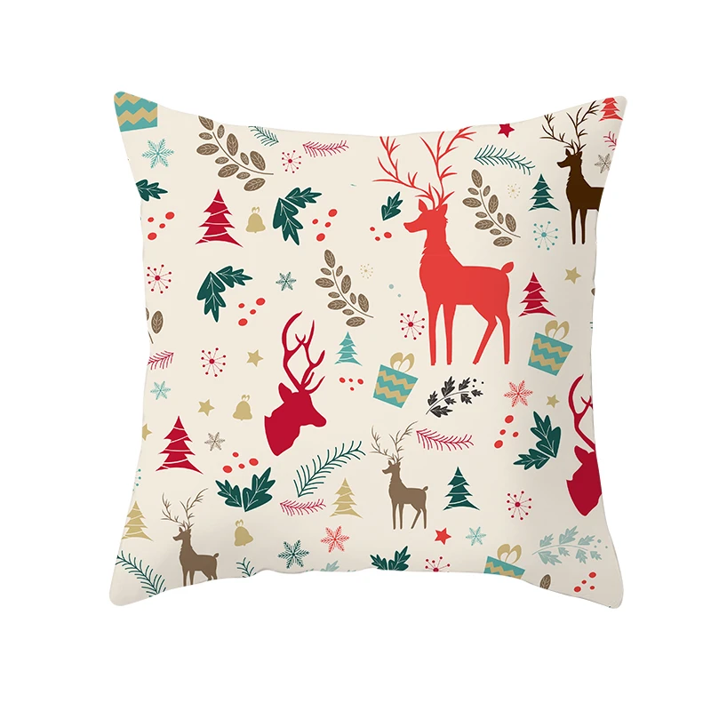 

Fuwatacchi Merry Christmas Cushion Cover Cartoon Pattern Pillow Cover for Home Sofa Decorative Throw Pillows Cover Pillowcase