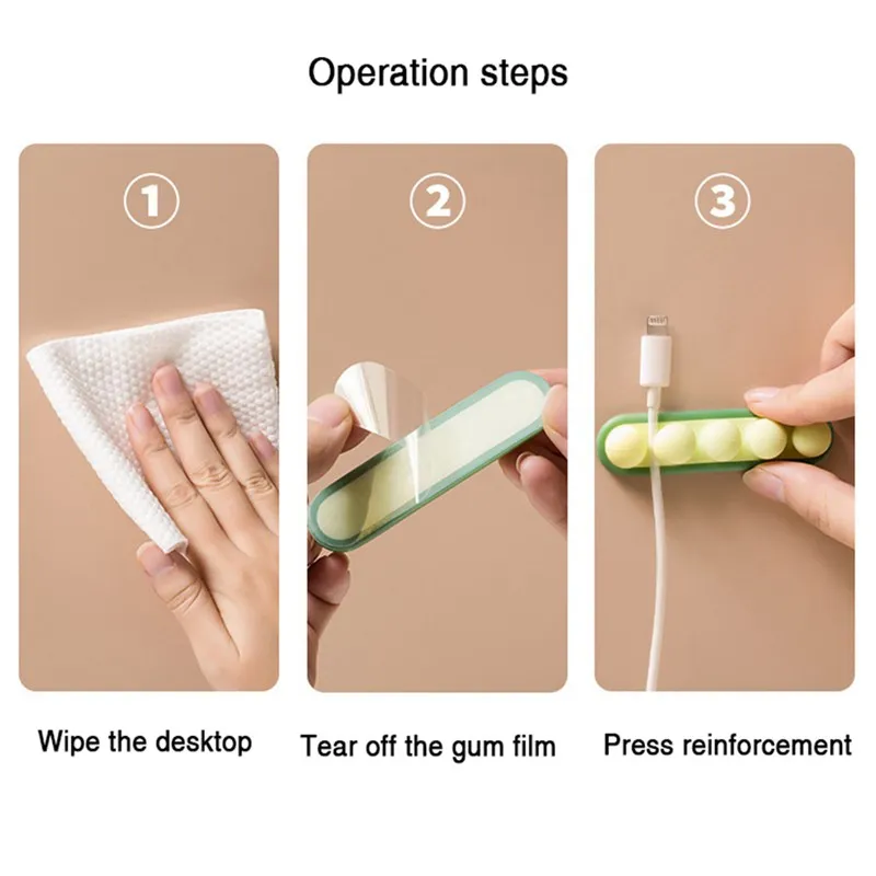 

USB Cable Organzier Silicone Charging Cable Winder Mouse Cable Holder Office Desktop Flexible Cable Management Clip