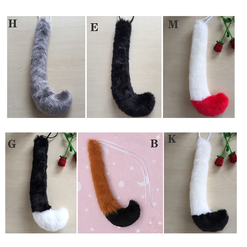 cosplay tail ears plush simulation fox cat wolf animal | Тематическая одежда и униформа