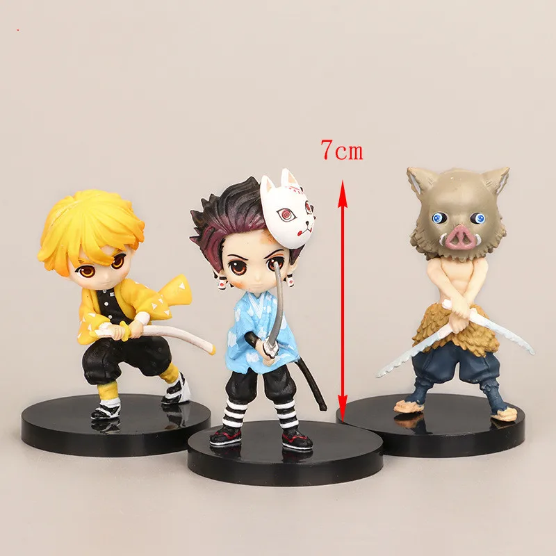

Home Showcase Decor 6pcs Demon Slayer Doll Anime Characters Figure Cake Decor Anime Cartoon Cake Decorations Lovely Cartoon Doll