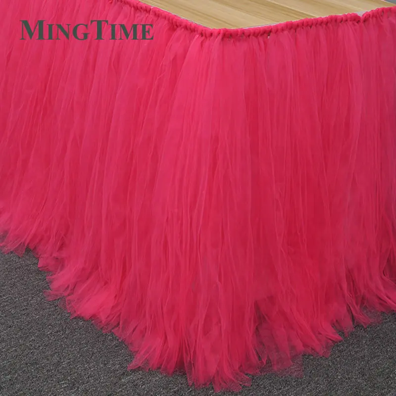 100cm Tutu Table Skirt Wonderland Tulle Skirting Gold Brown Wedding Birthday Baby Shower Home Banquet Party Decoration |