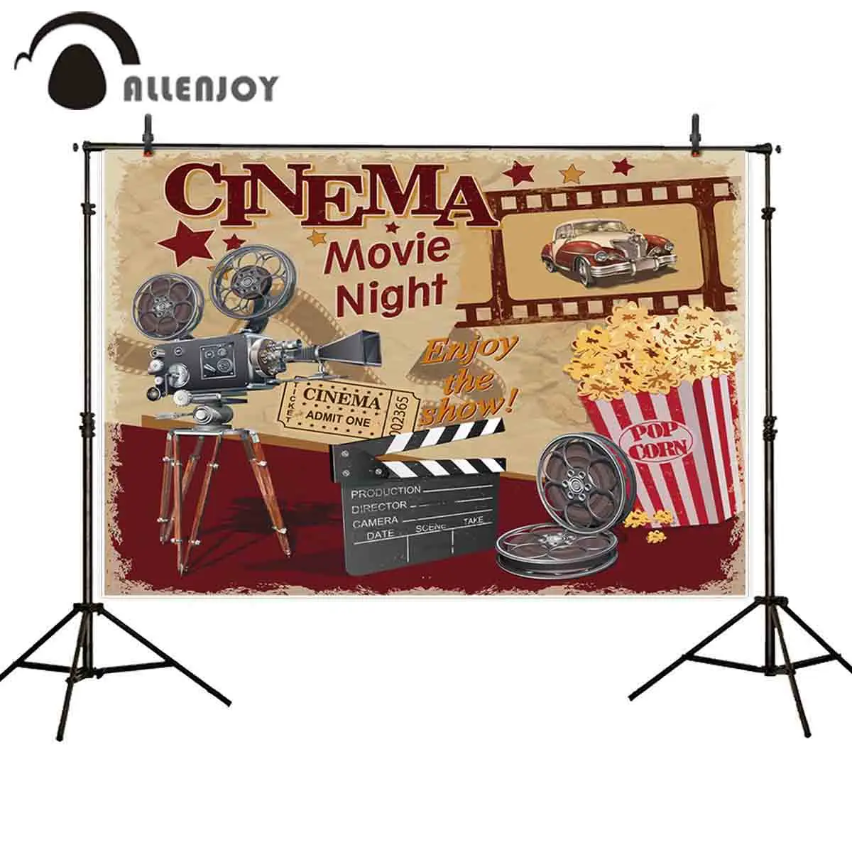 Allenjoy The Show вечерние Decor попкорн проектор автомобильная пленка Хлопушка винтажные