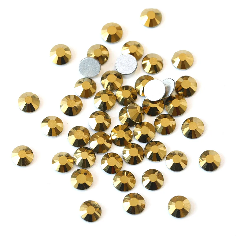 Стразы для золотых ногтей стразы s стеклянные без горячей фиксации аурумы