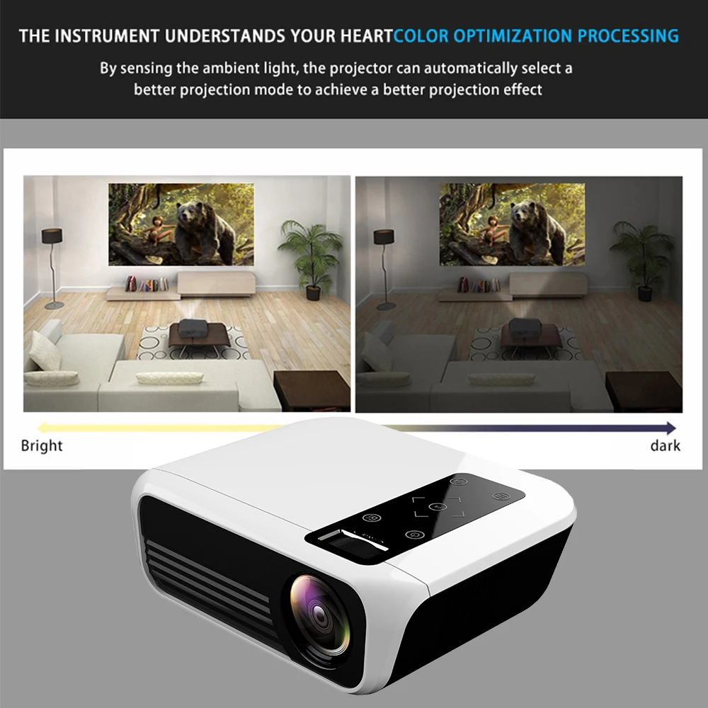 VCHIP ST8 Mini Projector 4K Proyector For Home LED LCD Theater Supports 1080P WiFi TV USB 3D Portable Media Player free Shipping |