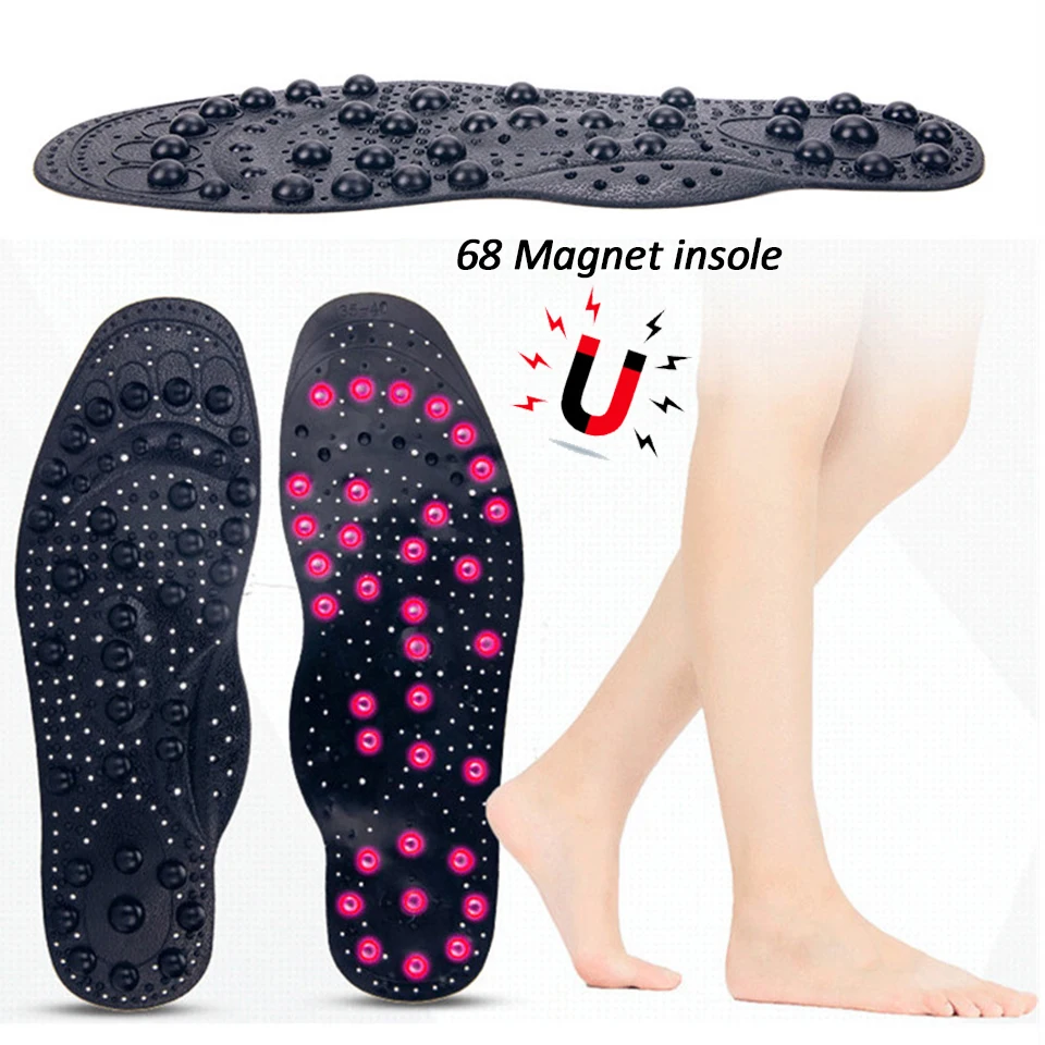 

Magnetic Therapy Insoles Enhanced Upgrade 68 Magnets Advanced Foot Acupressure Shoe Pads Massage Slimming Insoles Unisex