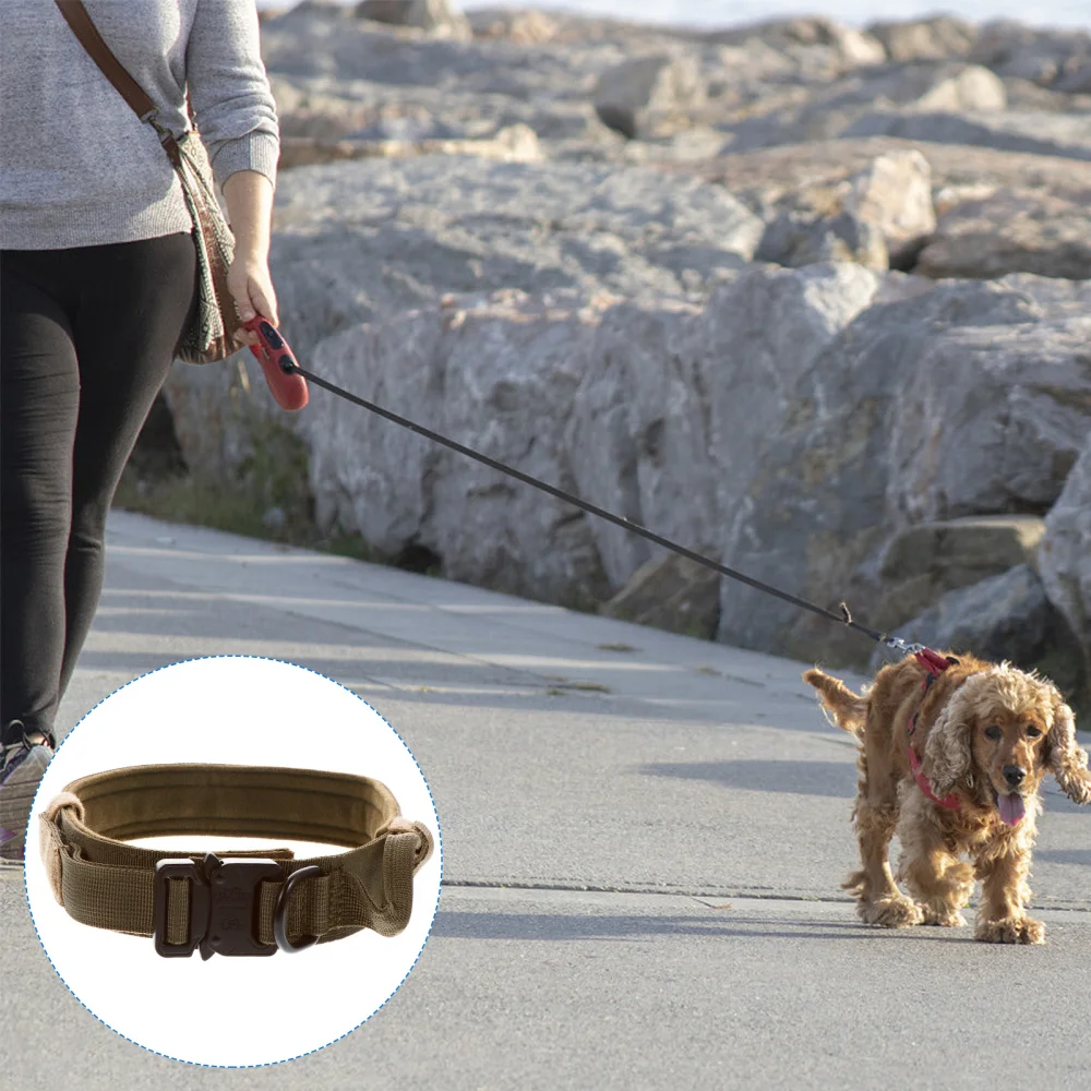 

Large Dog Training Collar Adjustable Heavy Duty Dog Collar with Metal Buckle