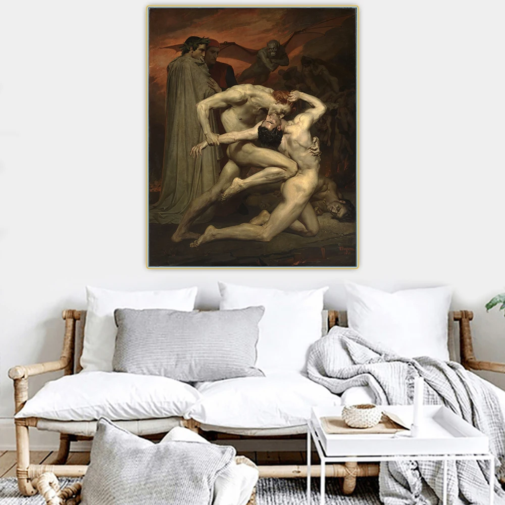 Цитон Вильям Адольф Bouguereau Dante Данте и Вирджил в аду Canvas Холст Картина маслом