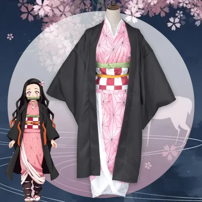 Аниме Демон Истребительница Kimetsu без Yaiba Косплэй Милый детский костюм для девочек