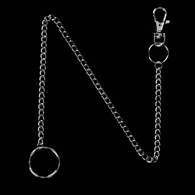 1PC 38cm Keychain Metal Wallet Belt Chain Silver Ring Clip Keyring Men's HipHop Jewelry Rock Punk Trousers Hipster Pant Jean |