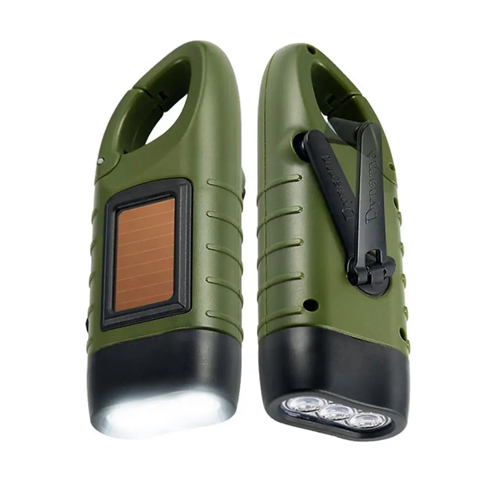

Solar Powered Hand Crank Flashlight Rechargeable Emergency LED Light Lamp Survival Flashlight For Outdoor Camping Mountaineering