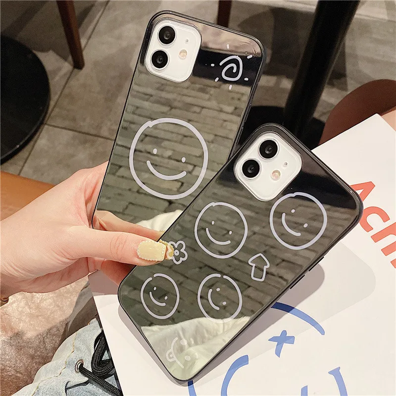 

Чехол-накладка для iphone 12 Pro Max, 11, 7, 8 Plus, Xs Max, XR, SE, серебристый, зеркальный